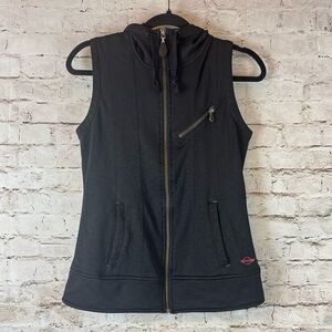SIMS Snowboarding Women's Medium Vest Black Red Hood Polyester Snow Ski M Med